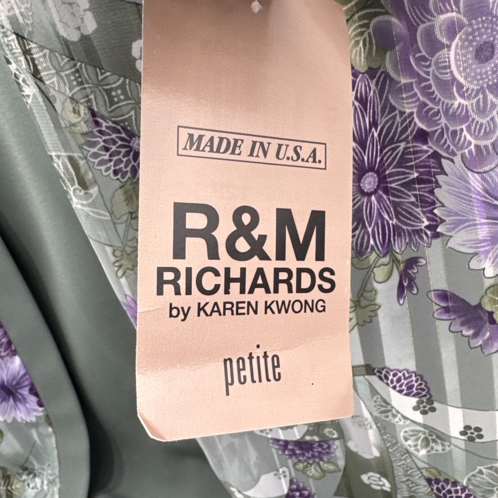 Vintage R&M Richards Dress set Purple&green 2 Piece Set With Necklace Sz 12P NWT - Picture 5 of 10